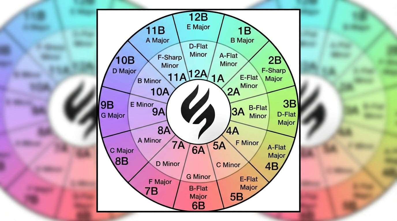 Camelot Wheel showing all musical keys mapped to Camelot notation numbers for harmonic mixing